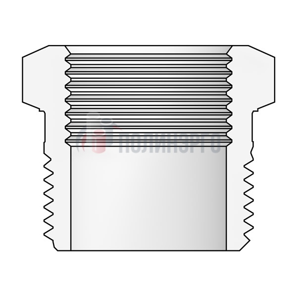 Втулка шестигранная (футорка) 2 1/2"х2" F-M NPT ASME B16.11 - фото 2